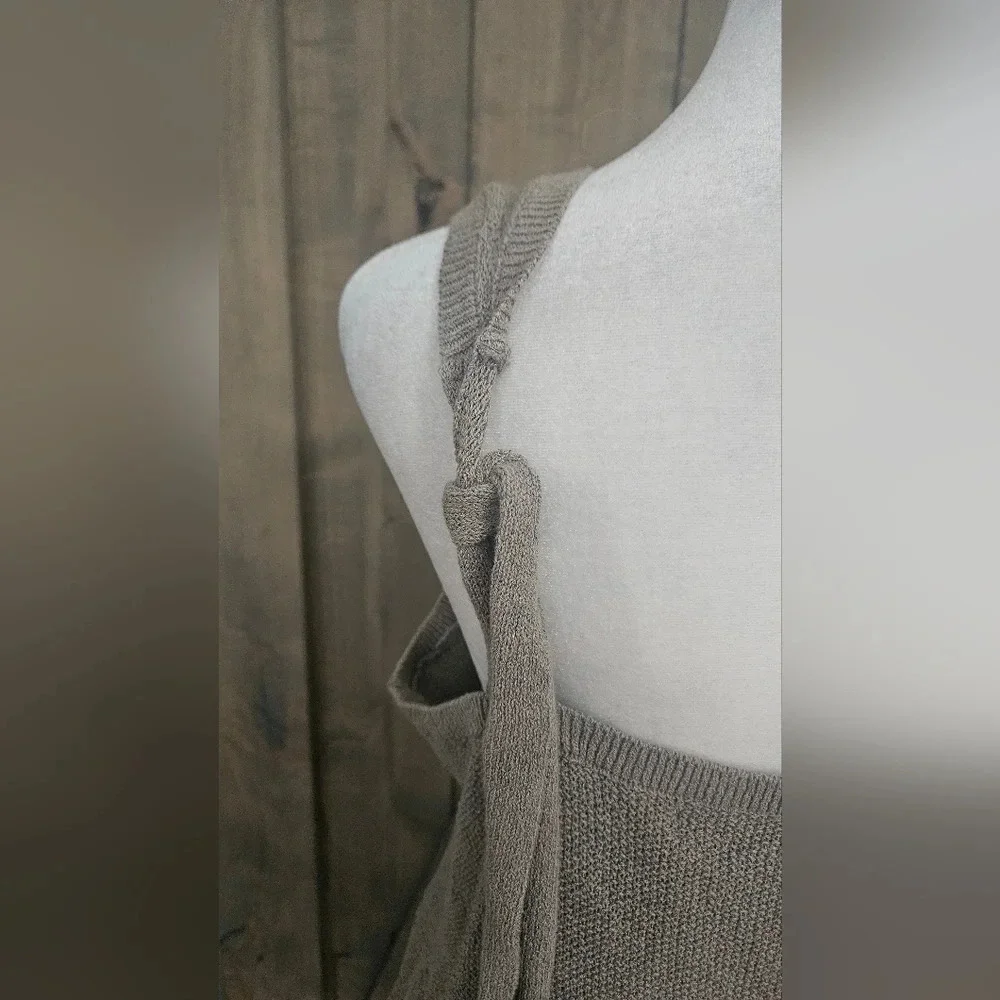 Free People Beach Keiran Tie Back Sweater Tank Top XS NWOT Phantom Gray